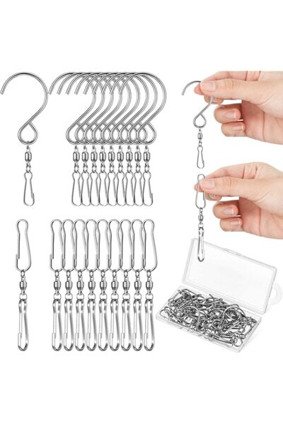 Generic 30 قطعة من خطافات تعليق دوارة لدوار الرياح، خطافات تعليق دوارة 360 در...