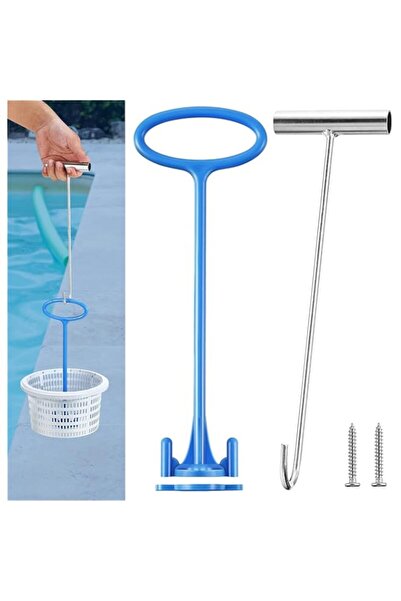 Generic مجموعة مقبض سلة سكيمر حمام السباحة، خطاف Azonee العالمي لإزالة الحطام...