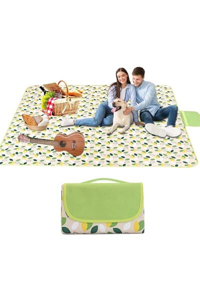 Generic بطانيات نزهة مقاومة للماء كبيرة قابلة للطي 150 × 200 سم بطانية شاطئ م...