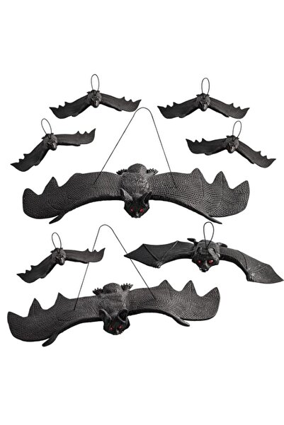 Generic ديكورات الهالوين من أزوني، خفافيش مصاصي الدماء البلاستيكية المعلقة، 8...