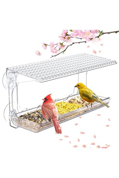 Generic وحدة تغذية الطيور SUNALLY للنوافذ للاستخدام الخارجي، وحدة تغذية شفافة...
