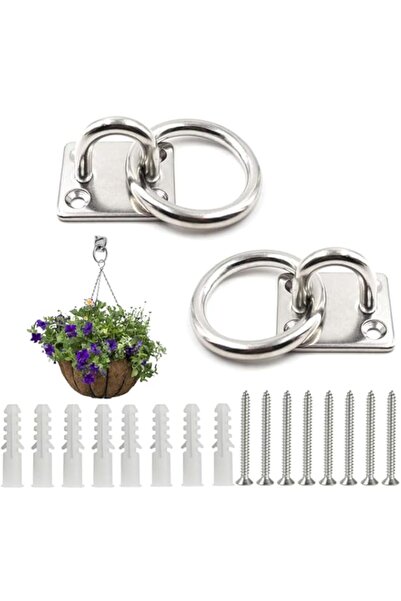 Generic KWSLIN عبوة من خطافين للسقف، خطاف حلقي للحائط من الفولاذ المقاوم للصد...