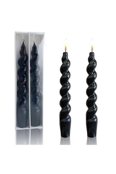 Generic شموع XINAOBAOLUO السوداء المدببة مقاس 7.5 بوصة - شموع ملتوية مصنوعة ي...