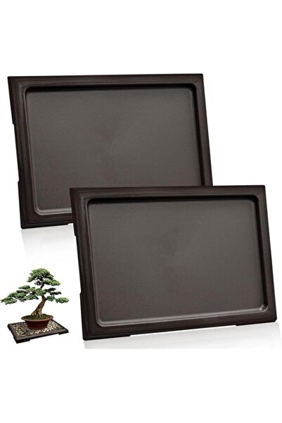 Generic 2 قطعة من أواني البونساي المربعة، صينية رطوبة، صواني تنقيط النباتات م...