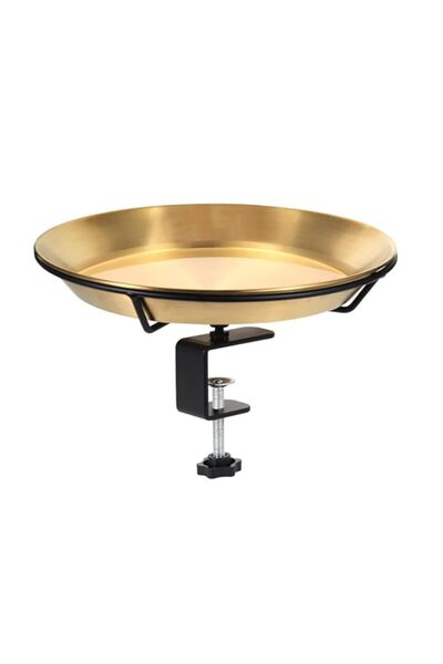 Generic NALACAL Deck Mounted Bird Bath Bird Feeder Bowl with 1.8-inch Thick Iron Clamp - Detachable Outdoor