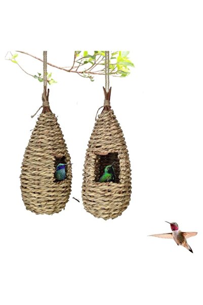 Generic SEEWONDER 2 Pieces Grass Hand Woven Hummingbird House