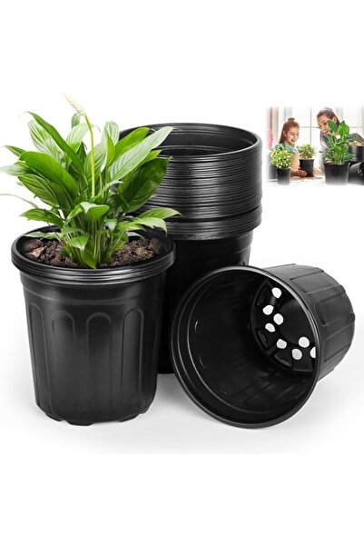 Generic أوعية مشاتل مرنة سعة جالون، أوعية شتلات بلاستيكية ناعمة، أوعية بدء ال...