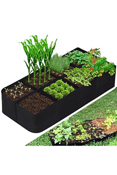 Generic سرير حديقة مرتفع من MAKINGTEC مصنوع من القماش، سعة 128 جالونًا، 8 فتح...