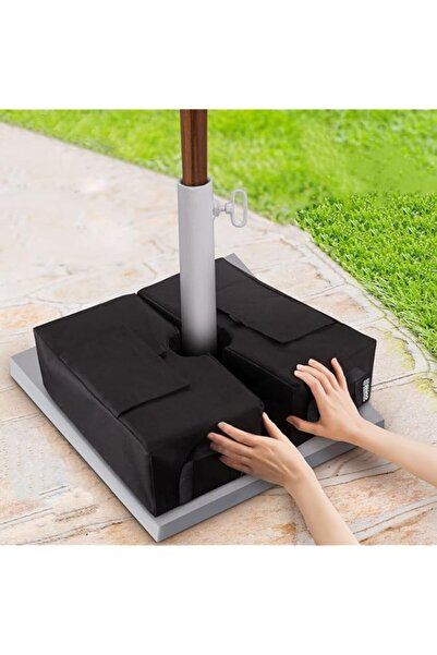 Generic حقيبة وزن قاعدة مظلة الفناء، حامل رمل دائري مقاس 18 بوصة، مقاوم للعوا...