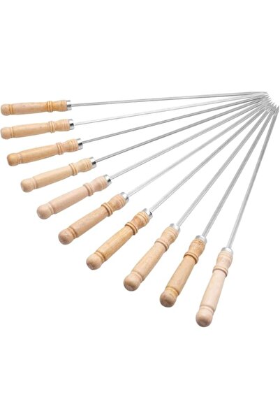 Generic MARKQ BBQ Skewers, 40 cm Stainless Steel Kebab Skewer with Wooden Han...