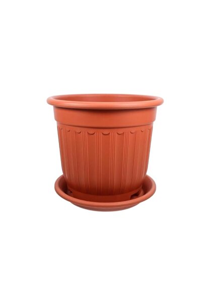 Generic Vsell24 Classic Terracotta-Style Plastic Planter Pot with Drain Tray,...