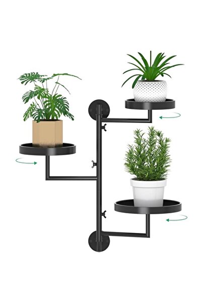 Generic حامل رفوف نباتات دوارة داخلي بثلاث طبقات لأواني الزهور المتعددة، حامل...