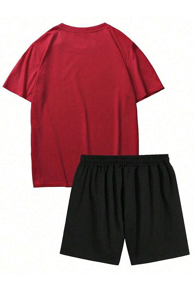 Hunors Sportswear & Company Men's Milano Printed Oversize T-Shirt-Shorts Set