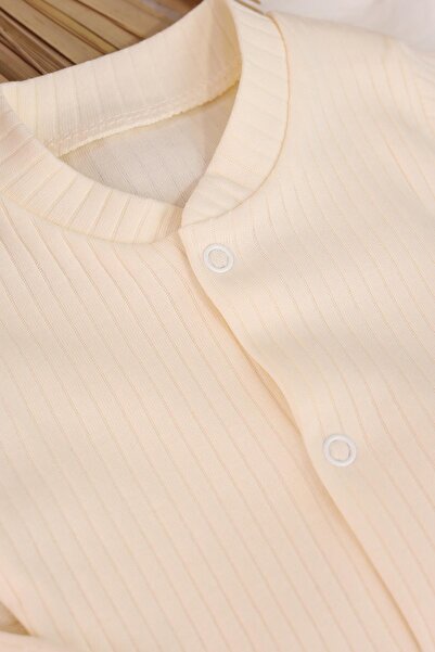 kidello Ecru Booties Combed Cotton Jumpsuit