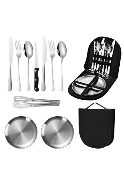 Generic DAYONG Camping Utensil Set, 10Pcs Stainless Steel Camping Dinnerware ...