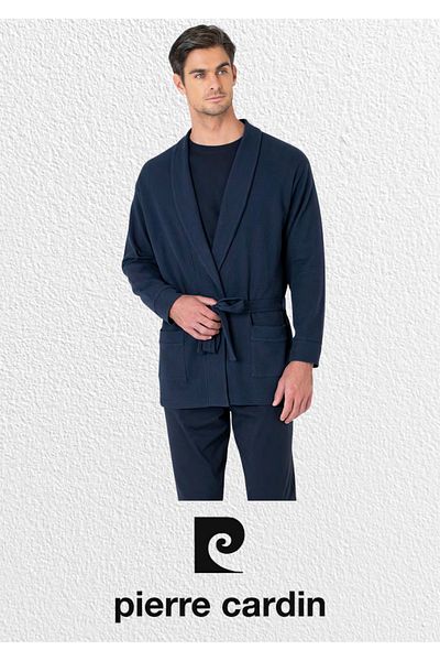 Pierre Cardin Men's Clothing 5 Piece Boxed 100% Cotton Robdöşambır & Pajama Set Set (2 Socks Gift)
