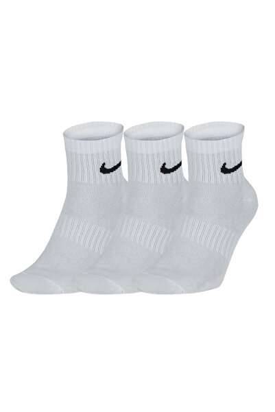 Nike DRI-FIT Mid-Calf Socks - Model SX7677-100L, 42-46EU, White, Set of 3 Pairs