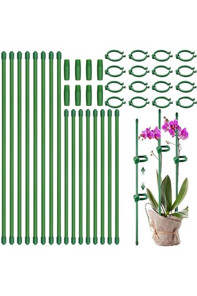 Generic أوتاد النباتات، 16 قطعة من أعواد دعم النباتات بطول قابل للتعديل مع 16...