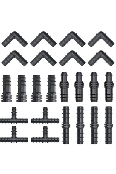 Generic Kalolary 100PCS Drip Irrigation Fittings Kit, 1/2 Inch Soaker Hose Connectors Irrigation Tube Fitti