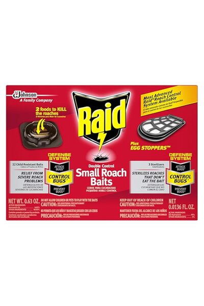 Generic طُعم Raid 15745 للتحكم المزدوج في الصراصير مع سدادات البيض (12 قطعة، ...