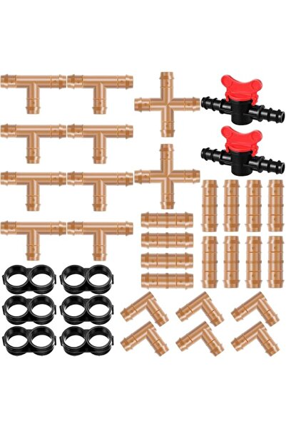 Generic مجموعة تجهيزات الري بالتنقيط، 36 قطعة، مجموعة أنابيب 1/2 بوصة، تتضمن ...