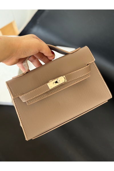 TABA BUTİK Подробна дамска чанта с дръжка за ръка и рамо от кожа