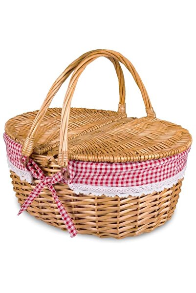 Generic SLEEPHEAD®Wicker Picnic Basket with Lid and Handle, Natural Study Wil...