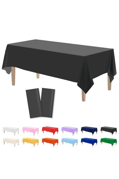 Generic Black Plastic Tablecloths 54 x 108 Inch, Disposable Table Cloths Rect...
