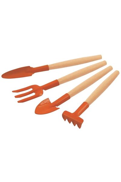 Generic مجموعة أدوات الحديقة من ترامونتينا، مكونة من 4 قطع بمقبض خاص من الفول...