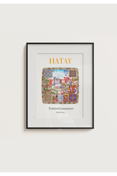 POSTER Hatay v1 Çini Karo Görünümlü Çerçevesiz