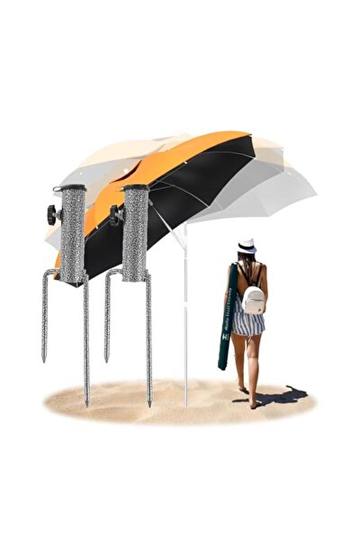 Generic Beach Umbrella Sand Anchor, 2Pcs Heavy Duty Ground Spikes for Parasol...