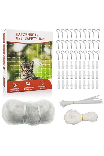 Generic شبكة أمان شفافة للقطط من هوماركيت للشرفات والنوافذ - شبكة حماية متينة...