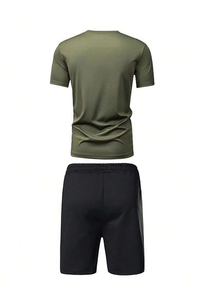 Hunors Sportswear & Company Men's Milano Printed Oversize T-Shirt-Shorts Set