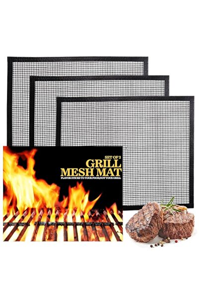 Generic مجموعة من 3 قطع من بساطات الشواء الشبكية غير اللاصقة، مقاس 16 بوصة × ...