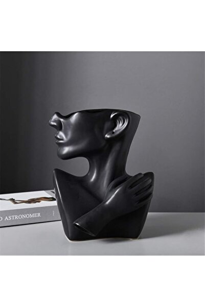 Generic Gbestp رأس زهرة يمكن تمثال، رئيس مزهرية الوجه زارع السيراميك نبات صغي...