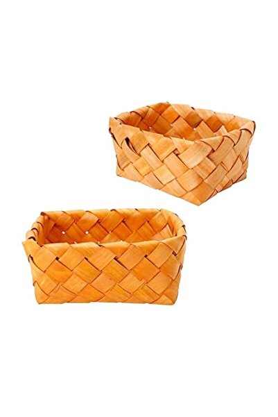 Generic Bag 2 Pcs Creative Hand Knit Rectangular Fruit Basket Bread Basket Wo...