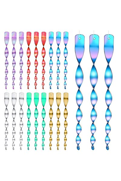 Generic SYOSI 18 Pieces Devices Reflective Scare Spiral Rods Hanging Decorati...