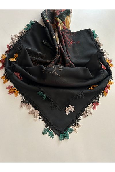 REYYAN Handcrafted Needle Embroidered Writing/Needlework/Needlework Bait/Handcrafted Cheesecloth/Head Cover