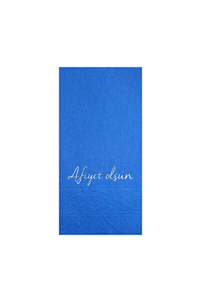 Story 33X33 cm Silver Foil Bon Appetit Patterned 16-Piece 1/8 Fold Blue Color...