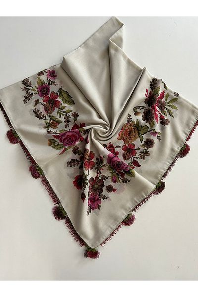 REYYAN Handcrafted Needle Embroidered Writing/Needlework/Needlework Bait/Handcrafted Cheesecloth/Head Cover