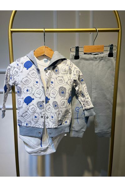 baume clothes Gray Bear Bear 3 Piece Men's Bottom-Top Set