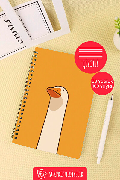 Anime Marketi Orange Seagull Design A5 Spiral School Notebook 50 Sheets 100 Pages - Lined