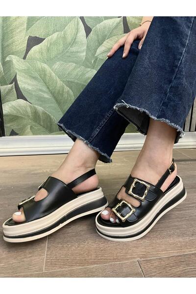 Lorya Shoes Kadın Ortopedik Taban Bilekten Bağlamalı Stan Sandalet