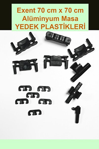 Exent 70x70 Alüminyum Masa Yedek Plastikleri-12 Adet