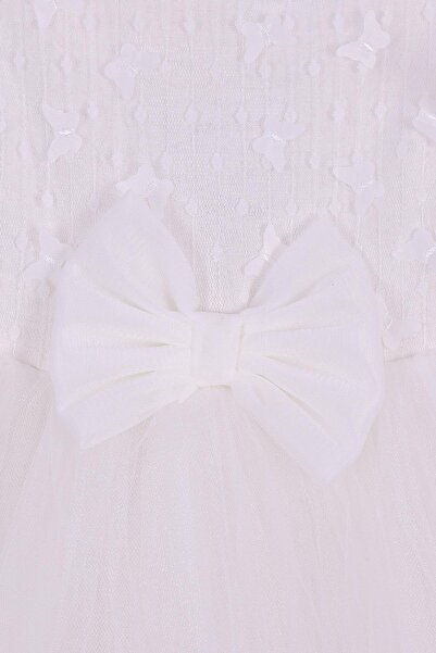 kidello Ecru Butterfly Gipeli Girl's Dress