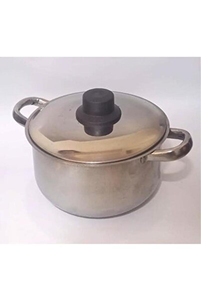 abnturk 3 Litre Çelik Tencere 19x10cm Kapaklı Tabansız Sos ve Yemek Isıtmak i...