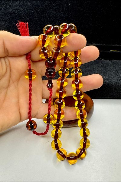 İskenderun Tesbihcilik Sealed Signed Omari Ottoman Fire Metaphor Prayer Beads with a Burr