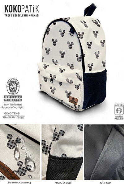 Kokopatik Kişiye Özel İsimli -Miki Desenli Okul Çantası