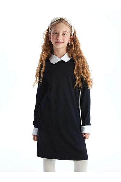 LC Waikiki Lcw Kids Black Polo Neck Girl's Dress