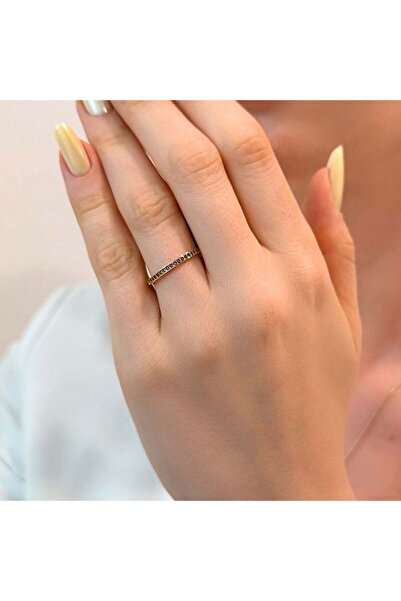 Bijuteria SORELLY Inel Eternity din aur de 14k cu pietre mov 1.5 mm mărimea 16